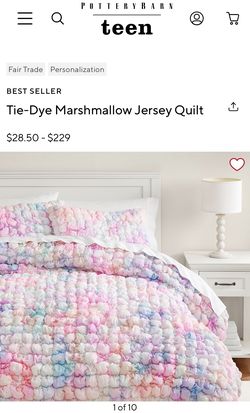 New Queen Size Pottery Barn Tie-Dye Quilt
