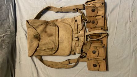 (COME SEE) Original WW1 US m1910 Haversack with M1910 Cartridge belt