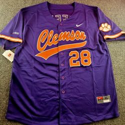 Clemson Tigers mens Medium-3XL Seth Beer stitched Purple baseball jersey NWT pick up easley 