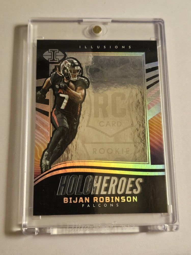 2023 Illusions Bijan Robinson RC Rookie Holo Heroes SSP Case HIT RARE 1/1?! Atlanta Falcons Kirk Cousins Drake London Kyle Pitts Desmond Ridder 