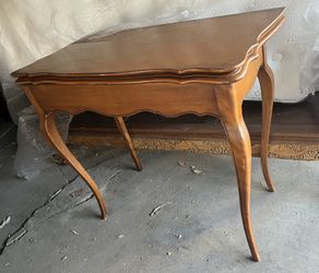 Antique French Louis XV Style Folding Swivel Table Oak Wood 