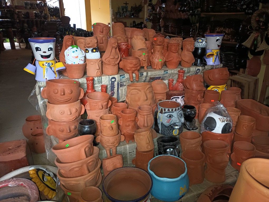 Mexican Flower Pots And Cups /Tea Pot 
