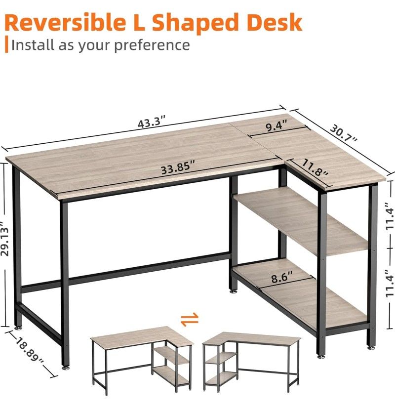 Computer Table With Storage Shelves