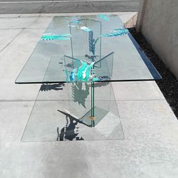 Glass Table With Illuminating Aquatic Images