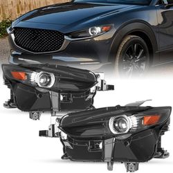 Full LED Headlight Assembly Fit for 2020 2021 2022 2023 MAZDA CX-30 Headlamp Replacement Passenger and Driver Side
