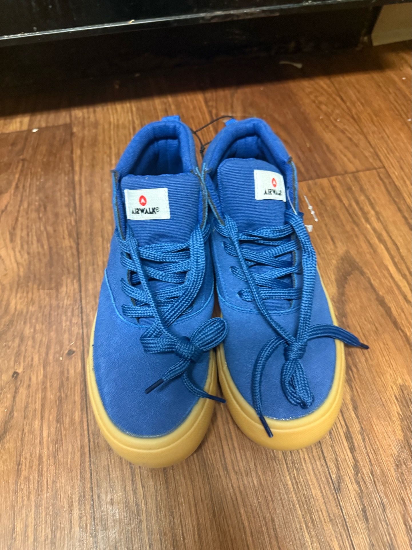 AIRWALK Boys Blue Canvas Athletic Sneakers Lace Up Round Toe Size 5