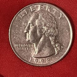 Quarter 1998 D With Errors And Doble D$1,500.00