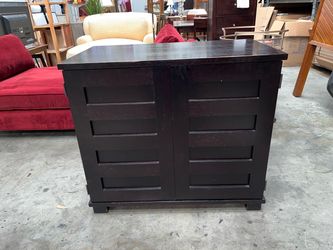 Crates & Barrel Black Wood Fold Out Desk