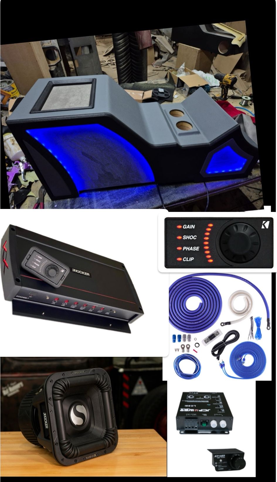 CHEVY GMC TRUCKS CUSTOM BOX RGB LIGHTS WITH BASS PACKAGE KICKER AUDIO INSTALLED