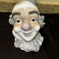 Vintage Porcelain Clown Head Figurine 