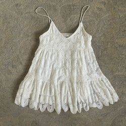 White Sun Dress With Spaghetti Straps Small