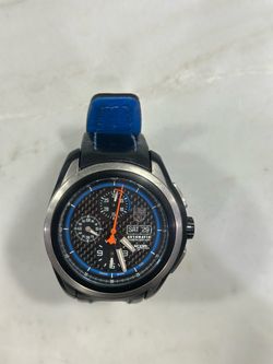 Luminox 0398 Men's Space Xcor Auto Chrono Black Leather Carbon Fiber Dial Watch