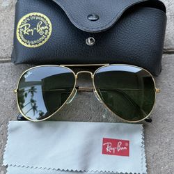 Rayban Aviator Sunglasses Gold Frame Classic Lenses Polarized