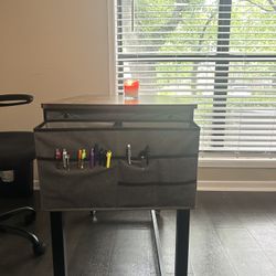 Rolling Work Station/Computer Table With Lovely Wooden Top