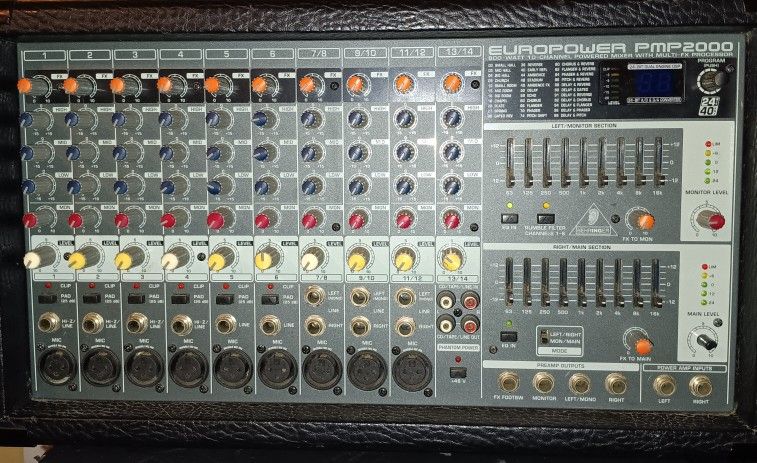 Behringer Euro Power Pmp2000 800W 10-channel powered mixer w/ multi FX