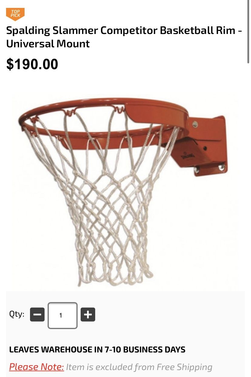 Spalding competitor basketball rim