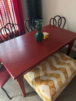 Pottery Barn Red Farmhouse Dining Table