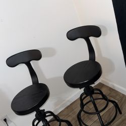 2 Industrial Bar Stools 