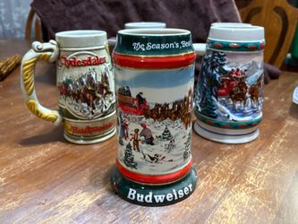Budweiser Clydesdales Collectible Beer Steins Set of 3