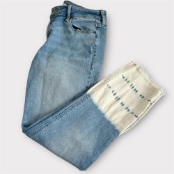 Old Navy Womens Jeans Size 8 Rockstar Super Skinny Ankle Mid Rise White  Raw Hem