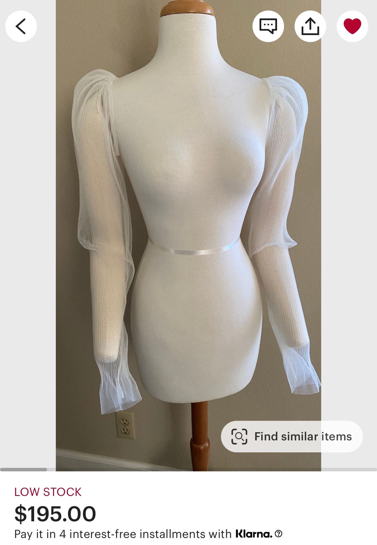 Wedding Dress Sleeves- Light Ivory
