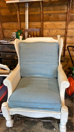 Wood chair with cushions
