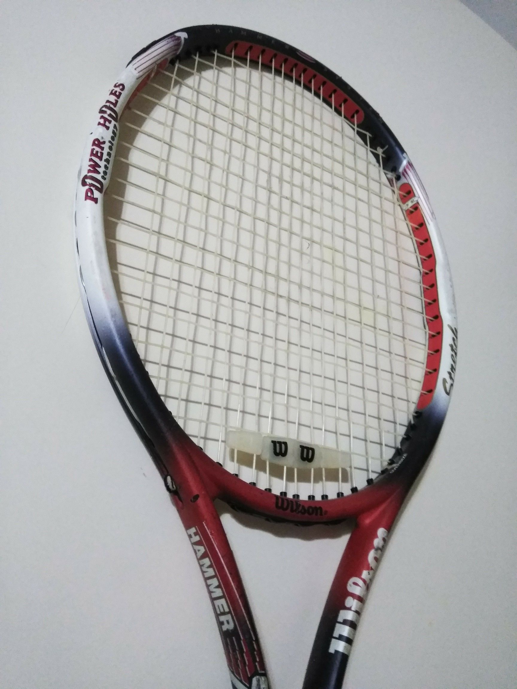 Wilson Hammer 6.4 Power Holes Tennis Racket Oversize, Strung & Ready