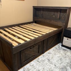 Full Size Platform Bed with Storage