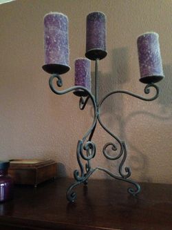 Wrought iron candle holder