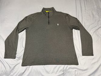 Polo Ralph Lauren Gray Stretch Performance 1/4 Zip Pullover Sweatshirt Sz L