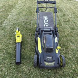 Ryobi 40V Lawnmower And Blower 