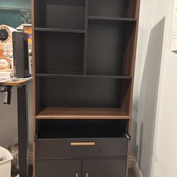 Book Shelf with Storage, 59” Tall Bookcase - built & ready to go