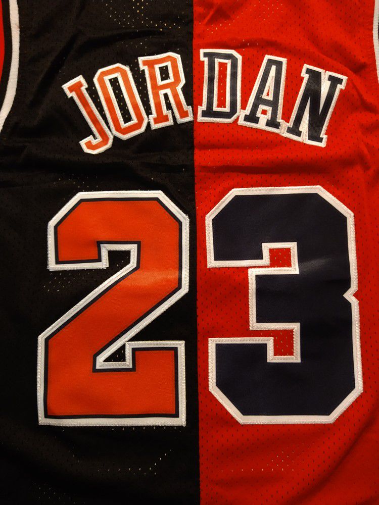 Michael Jordan Black And Red Split Bulls Jersey! for Sale in Vero Beach, FL  - OfferUp