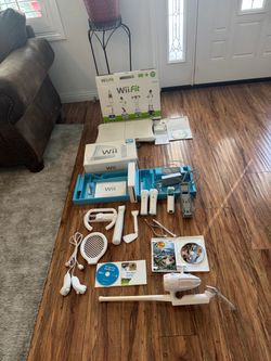 Wii system with Wii fit and all accessories