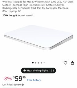 Polarmeta Trackpad Wireless Glass Touchpad - New!