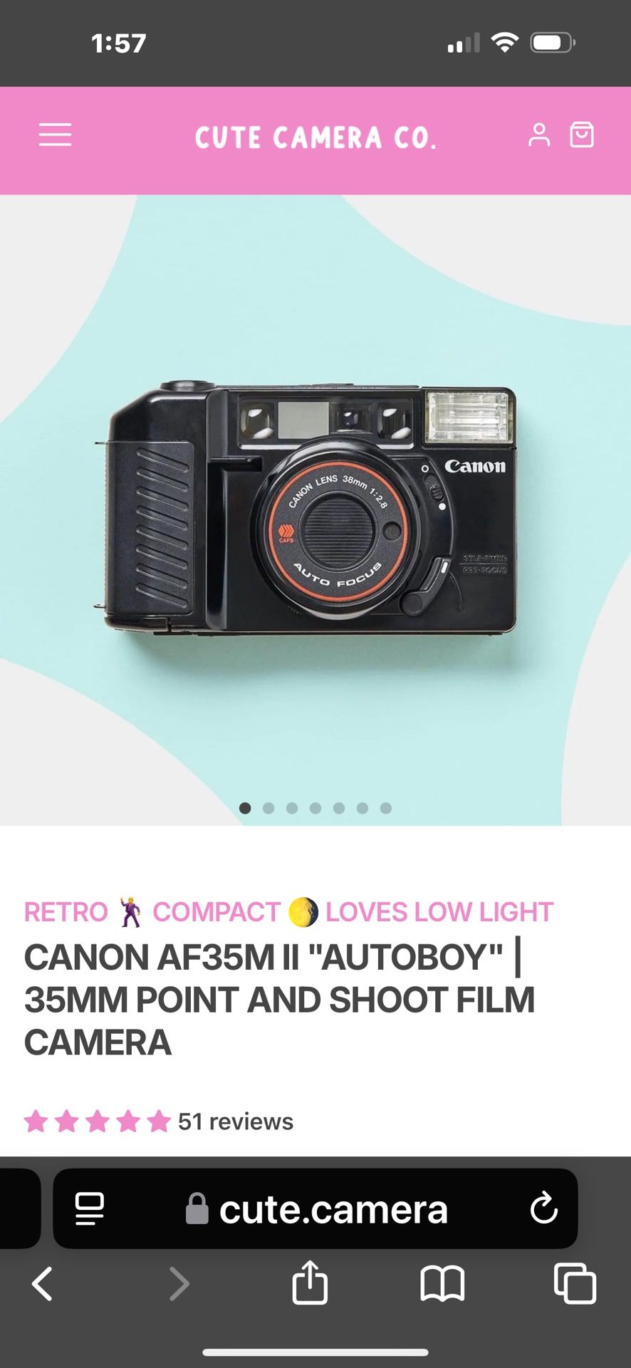 CANON AF35M II AUTOBOY 35MM POINT AND SHOOT FILM CAMERA