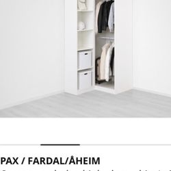 Brand New In The Box, PAX / FARDAL/ÄHEIM Never Opened Needs Assembly, Corner Wardrobe From Ikea. White.