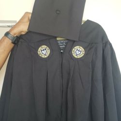 Georgia Tech Masters/Bachelors Graduation Regalia, 6ft, Cap & Gown, Gold Hood