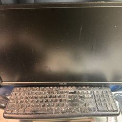 Desktop With Monitor With Audio Keyboard Camera 