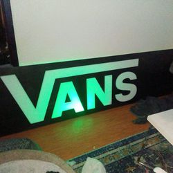 Vans Sheet Metal / Glass Sign From Westfield Mall Store 9' X  26"