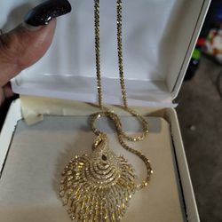 Gold Plated Peacock Chain 
