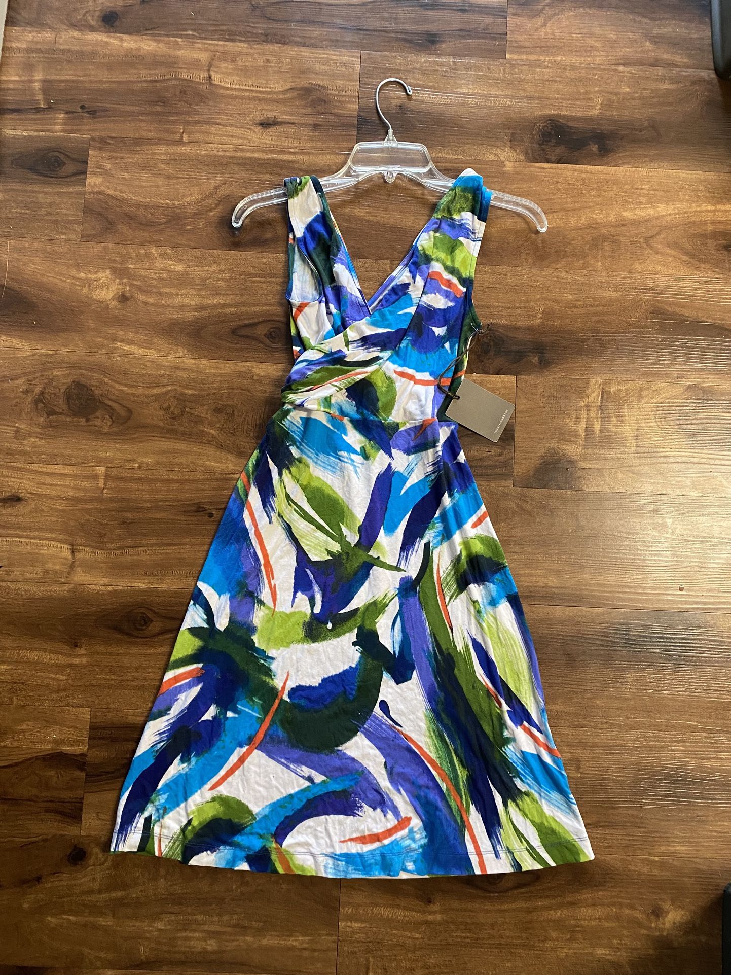 Brand new Woman’s Tommy Bahama brand blue floral sleeveless dress up for sale