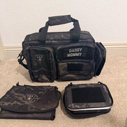 Tactical Diaper Bag (T.B.G) w/ Changing Pad + Insulated Bottle Bag – NEW