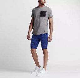 Nike Tech Knit Shorts Cobalt Blue Black Performance Stretch 728675-439 Large