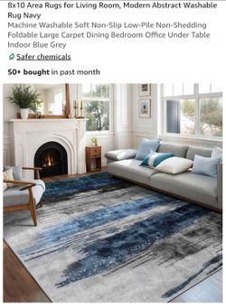 New open box 8x10 ciicool Blue abstract Rug