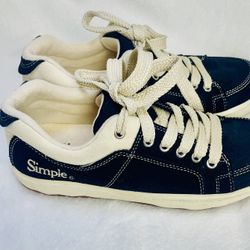 Simple tennis Shoes dark blue suede Casual