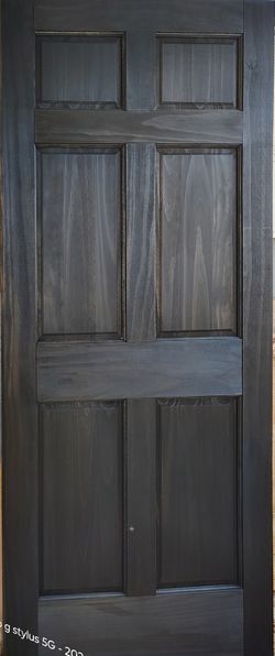 36" X 80" Black Wood Door