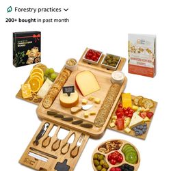 House Ur Home Bamboo Charcutterie Board- With 4 Hidden Drawers- BRAND NEW