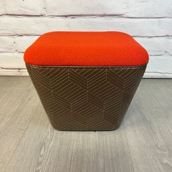 Small Orange Ottoman Footstool Davis Brand