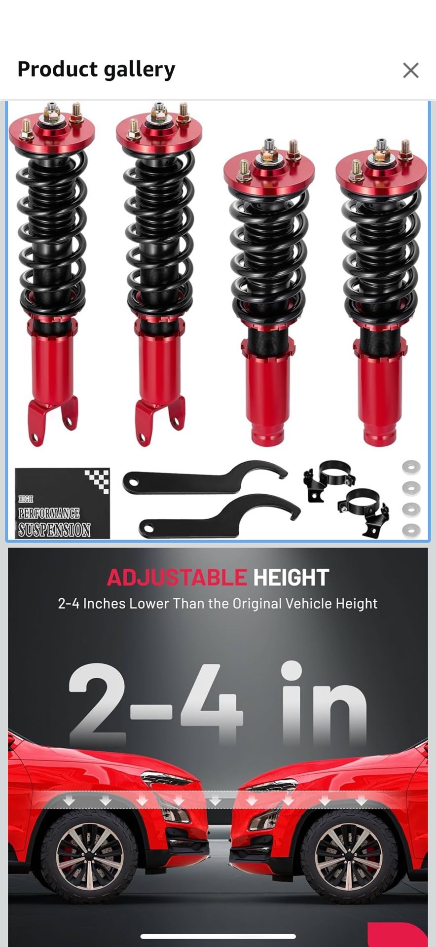 BDFHYK Coilovers Compatible with Honda 1 Civic/ 1 CRX, Compatible with Acura Integra 1 Shock Absorber Replacement 4 PCS, Adjus
